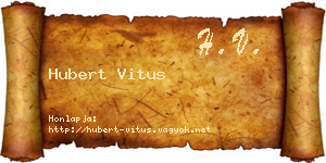 Hubert Vitus névjegykártya